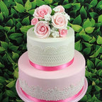 Global Sugar Art Garden Rose Topper Bouquet Sugar Cake Flowers, Pink 1 Count by Chef Alan Tetreault