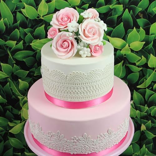 Global Sugar Art Garden Rose Topper Bouquet Sugar Cake Flowers, Pink 1 Count by Chef Alan Tetreault