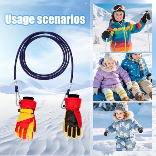 BESPORTBLE 3Pcs Glove Leash for Kids with Mitten Clips Anti-Lost Winter Glove Lanyard Strap for Skiing and Snow Activities Durable Nylon Holder for Toddlers and Children