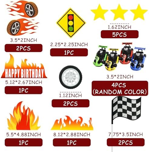 Racing Car Cake Toppers Car Truck Cake Decorations for Man Birthday Racing Car Theme Birthday Supplies (Style 1)