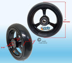 Soft Roll Caster Wheels in 3", 4" & 5" For Wheelchairs (4" x 1" Black Rim/Black Tire)