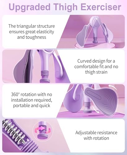Pelvic Floor Exercise Devices Kegel Exerciser Muscle Trainer 15-70lbs Adjustable for Women/Men, Inner Thigh Exerciser Hip Abductor Machine with Resistance Band, Leg Workout