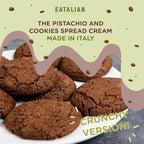 EATALIAN by AMZ BETTER Pistachio Cream with Sweet Crunchy Cookies, 7 oz/200 gr, Delicious Spread with a Uniquely Sweet Taste, Ideal on Bread, Excellent for Dubai Chocolate, Made in Italy