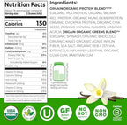 Orgain Organic Vegan Protein Powder + Greens, Vanilla Bean - 21g Plant Based Protein, Gluten Free, Dairy Free, Lactose Free, Soy Free, No Sugar Added, With Iron & Prebiotics for Gut Health - 1.94lb