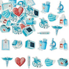 Ephlyn 48Pcs Edible Nurse Cupcake Toppers Nursing School Graduation 2025 Cupcake Picks for Medical Rn Nurse Grad Themed Birthday Party Supplies