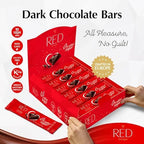 RED Delight®™ Dark Chocolate 12 Count Box of Grab N Go Travel Size Bars (0.92 Ounces Each) with 14" Plush Teddy Bear (1 Box - Total of 12 Bars + 14" Plush Teddy Bear)