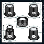 5 Pcs Jewelers Loupe Portable Monocular Magnifier Magnifying Glass Eye Loops Magnifier with 30 x 36 mm Lens Watch Jewelry Experimental Repair Tool for Textile Optical Circuit Coins (5X 10X 15X 20X)