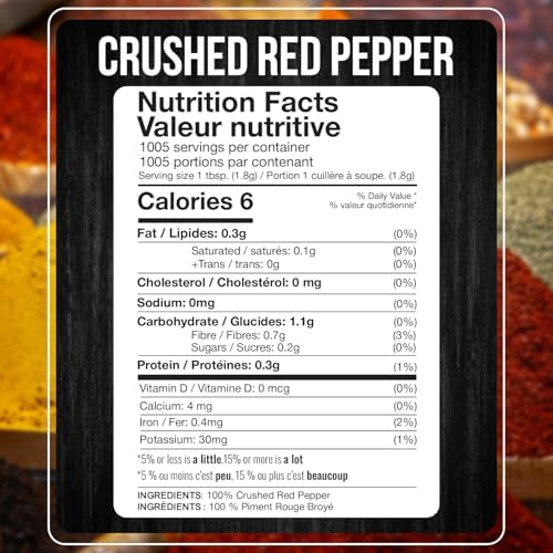 Fresh Finest Bulk 4LB Crushed Red Pepper Spices Commercial and Home Cooking - Chili Pepper Flakes, Red Peppers Spice Best for Pizza, Flatbreads, Beef, and More - 4 LB