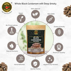 Spice Magic Black Cardamom Pods – 3.5 oz (100 g) | Whole Smoked Cardamom (Badi Elaichi) | Non-GMO | Bold Smoky Aroma for Indian & Asian Cooking