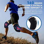 Volleyball Knee Pads,Knee Compression Sleeve Support for Men Women with High Protection Pads,Professional Grade Knee Pads for Running,Meniscus Tear,ACL,Arthritis,Joint Pain Relief