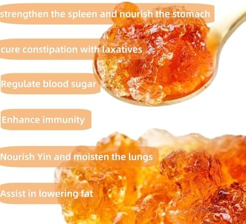 7.76oz Natural Wild Peach Gum Edible Peach Blossom Tears Tao Jiao,220g for Dessert, Drink, Soup, Tea, Health and Beauty Leisure Dessert Premium Freeze-Dried Fruits