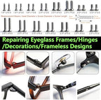 Eyeglass Repair Kit with Screws - All-in-One Glasses Repair Kit with Precision Screwdriver, Tweezers, Cleaning Cloth and Screws for Glasses - Compact & Portable (Small Kit)