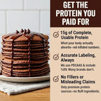 PEScience Protein Pancake Mix for Protein Waffles and Pancakes, Just Add Water, Whey and Casein Blend, Amazing Taste and Fluffy Texture - Dark Chocolate, 12 Servings
