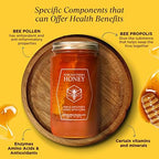 100% Raw Unfiltered Honey With Honeycomb by Pure Southern Honey [1lb] - Authentic, USA - Made Gallberry - Pure Unheated - Non - GMO, Unsweetened, Sugar - Free, Real American Honey With Comb