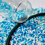 Blue Edible Pearl Sprinkles for Cake Decorations, Baking, Ice Cream, Cookies, Cupcake Topper 2mm White Sugar Pearls for Cake Decorating 130g/4.6oz 1 Bottle (2mm blue light blue)
