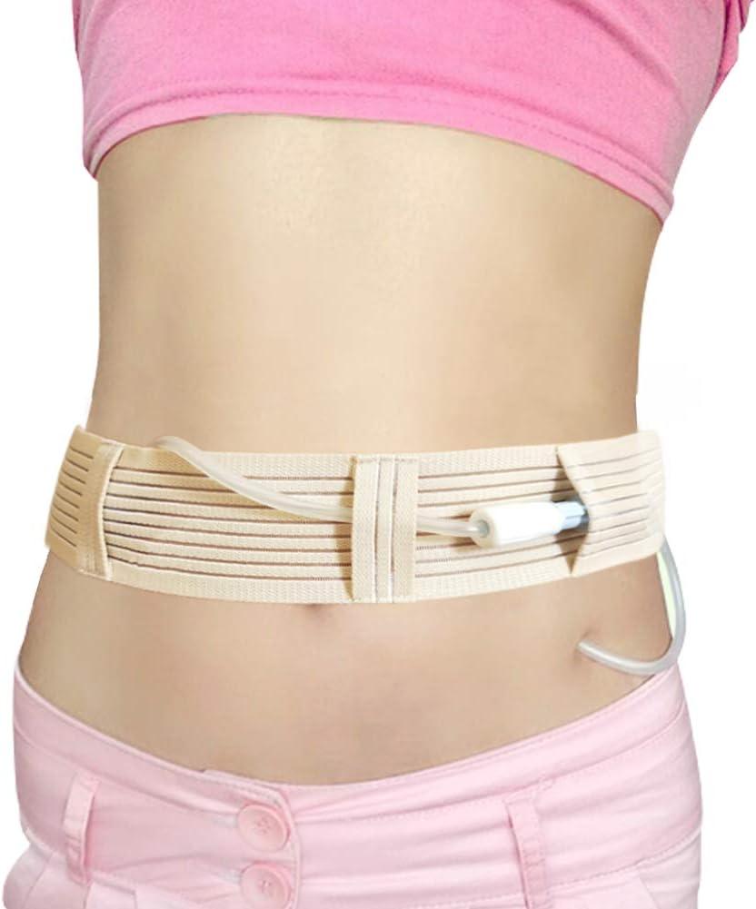 Breathable Peritoneal Dialysis Belt Stretch G/Peg Feeding Tube Holder PD Catheter Covers Bag Drainage Abdominal Fixation Medical Nursing Supplies, Large(35-49 Inch)