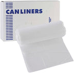 Boardwalk 16 Gallon High-Density Can Liners - 1000 Count Bulk Commercial Trash Bags, 6 Micron Star-Seal, Coreless Perforated Roll, Clear (24"x33")