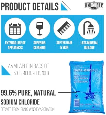 50 Pound Bag of All Natural Solar Salt for Water Softener.