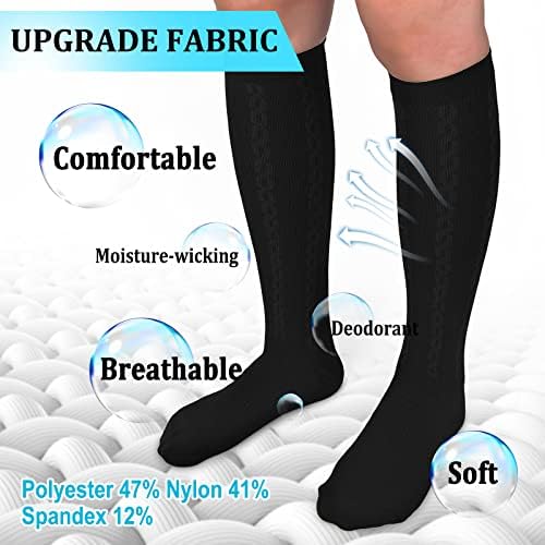 30-40mmHg Medical Graduated Compression Socks for Women&Men Circulation-Compression Stockings-Knee High Socks for Support,Hiking,Running