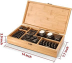 Master Massage 50 Piece Deluxe Hot Stone Massage Stone Set Kit Package for a Full Body Massage with Black Lava Volcano Basalt Rock, White Marble Cool Cold Stone