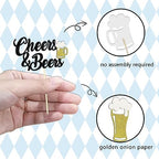 24 Pcs Glitter Cheers and Beers Cupcake Toppers Glitter Beer Mug Milk Bottle Cupcake Picks Decorations for Baby Shower Birthday Beer Themed Party Supplies (Cheers & Beers)