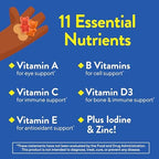 L’il Critters Gummy Vites No Sugar Added Daily Gummy Multivitamin for Ages 2+ Toddlers & Kids, Vitamin C, D3 for Immune, Strawberry and Orange Flavors, 100 Gummies