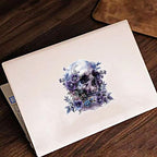 2 PCS Purple Flower Skull Vinyl Decals - Waterproof Removable Stickers for Car, Truck, Bumper,Laptop, Motorcycle - Floral Decorative Sticker (A-215)