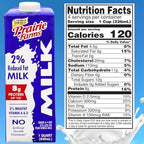 Prairie Farms Milk 2% Percent, Shelf Stable, Reduced Fat, Boxed & Ulta Pasteurized (UHT), Vitamin D White Milk - Preservative and Hormone Free, Gluten Free, Kosher, Made in USA - 1 Quart (4 Pack)