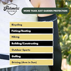 FARMER'S DEFENSE Gardening Arm Sleeves|UV Cooling Protective Sleeve Women & Men|Anti-Scratch Cover Sun UPF Outdoor Protection - Foragers - Gray - L/XL