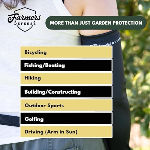 FARMER'S DEFENSE Gardening Arm Sleeves|UV Cooling Protective Sleeve Women & Men|Anti-Scratch Cover Sun UPF Outdoor Protection - Fungi Foragers - Gray - S/M