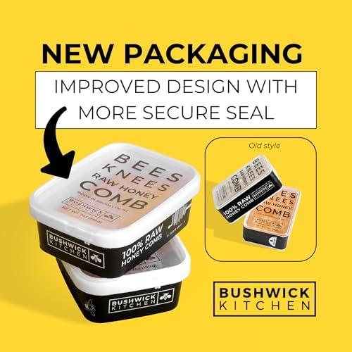 Bees Knees Raw Honeycomb | 100% Edible, All-Natural Gourmet Honeycomb in Double Sealed Packaging | Acacia Honey Comb with Sweet, Light Flavor | Foodie Gifts, Tea Gifts, Unique Gift Ideas (7 oz)