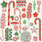 IHR Ideal Home Range Party Napkins Disposable 3-Ply Paper Lunch Napkin Pack, 6.5" x 6.5", Santa Sweets, 20-Count
