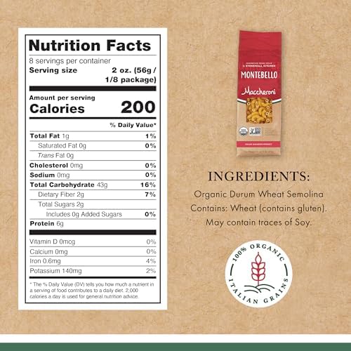 Montebello Organic Maccheroni, 1 lb