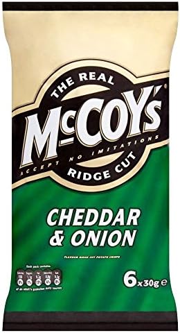 McCoy's Ridge Cut Crisps - Cheddar & Onion (6x30g)