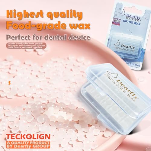 Orthodontic Wax for Braces and Dental Devices, Dental Wax for Aligners, Unscented & Flavorless, (4 Pack). Includes Storage case,applicator Tools,140 Pieces pre-Cut, Relief for Braces Wearer