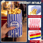 Yungyan 300 Pcs Popcorn Bags Bulk 1oz Grease Resistant Paper Snack Bags in Red Yellow Dark Blue for Party Movie Night Carnival Concession Stand Supplies