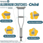 Dynarex Adjustable Aluminum Crutches, Child