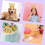 MEMOVAN Crown Cake Topper 12pcs Mini Gold Crown Tiny Crown Tiara Cake Ornaments Mini Baby Crown Cake Cupcake Decoration for Wedding Birthday Baby Shower Queen Princess Cake Photo Party