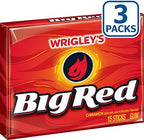 Big Red Wrigley's Cinnamon Gum, 3 Fifteen-Stick Packs (45 Pieces Total) (Pack of 2)