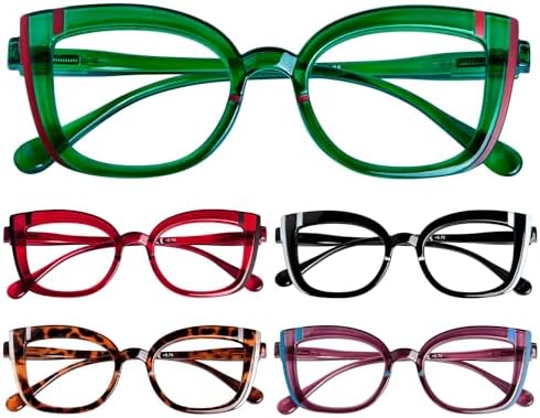 Eyekepper 5-pack Cat Eye Reading Glasses for Women Cute Reader +3.75