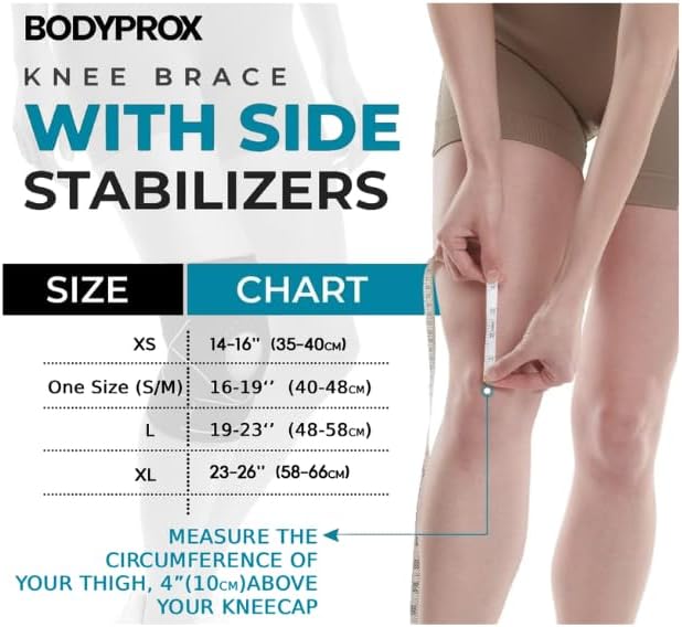 Bodyprox Knee Brace with Side Stabilizers & Patella Gel Pads for Knee Support