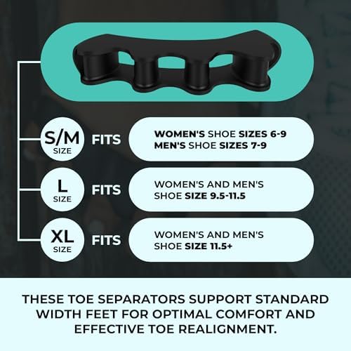 VYCE PrimalStep Toe Separators, Spreaders, Spacers, Straightener to Correct Toes for Men and Women, Bunion Corrector, Plantar Fasciitis and Athletic Mobility, S/M