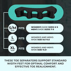 VYCE PrimalStep Toe Separators, Spreaders, Spacers, Straightener to Correct Toes for Men and Women, Bunion Corrector, Plantar Fasciitis and Athletic Mobility, S/M