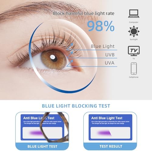JM 3 Pack Oprah Style Reading Glasses for Women, Oversized Fashion Blue Light Blocking Computer Readers