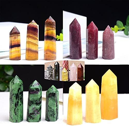 Natural Stones Point Wand Stone Hexagonal Prisms Obelisk Wand Treatment Stone Energy Ore Mineral Crafts Home Decor Gift-Electroplating_60-70mm
