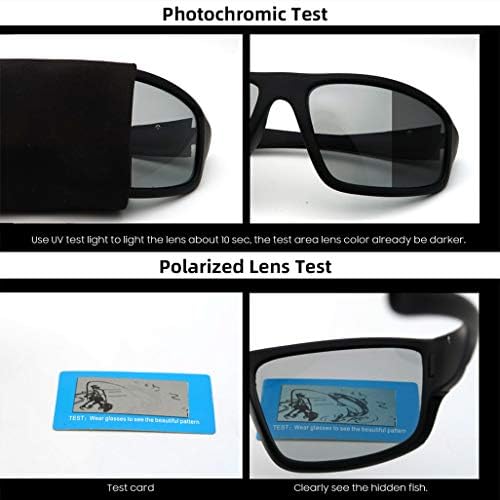 Photochromic Polarized Sports Sunglasses for Men Women UV Protection Safety Outdoor Cycling Driving Fishing Glasses