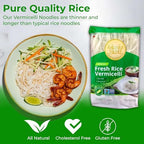 Rice Vermicelli Noodles (Authentic) | 2.6 lbs | Pack of 3 | Tasty For Ramen Noodles, Vietnamese Rice Noodles & Spring Rolls | Non-GMO & Gluten-Free | Four Elephants Brand