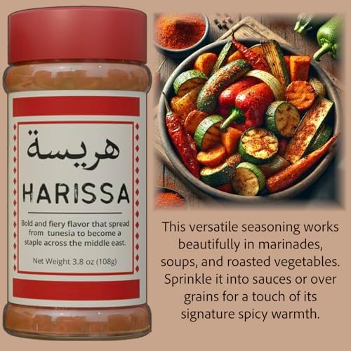 Spices of the Middle East – Zaatar, Baharat, Harissa – Arabic Seasonings in Decorative Box – Father’s Day Gift, Christmas, Mother’s, Premium Ingredients