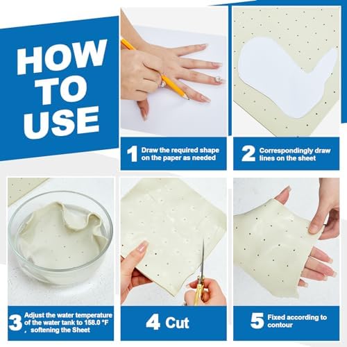 Threlaco Splinting Thermoplastic Material Sheet 1/8" x 18" x 24" 1% Perforated Single Sheet Splinting Material Large for Elbow Wrist Finger Foot Brace Novice and Experienced Splinters, Beige