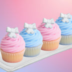 Ready to Use Sugar Decoration Toppers For Cake Cupcakes Cookies and More (White Bow)